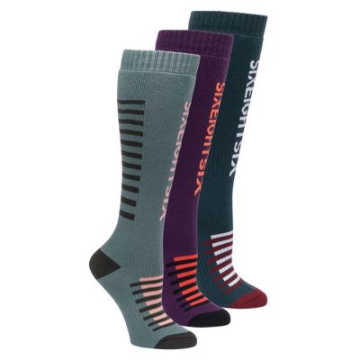 686 Womens Heater Sock 3 Pack 20/21 Colour: MULTI COLOURED / SIZE: S/M