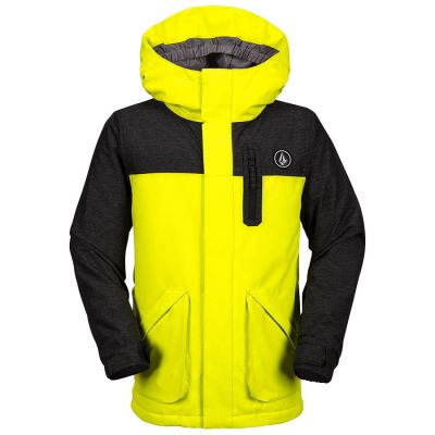 Volcom VS Insulated Jacket Boys Colour: BLACK/YELLOW / SIZE: 12 Y